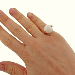 NWT Koaj Tan Marble Ball Gold Ring